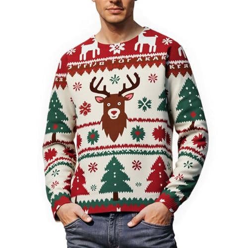 Unisex Weihnachts-Sweatshirt im Norweger-Stil - Lustiger Pullover mit...