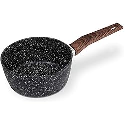 Cacerola Chica Cazo Cocina Antiadherente de Aluminio Fundido, Cazo para Leche con Labio Vertido, Cacerola Revestimiento Antiadherente 16/18/20 cm Apto para Todo Tipo de Cocinas incluida Inducción (16 CM)