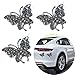 Autocollants de voiture en cristal 3 pièces, Autocollant de voiture strass cristal papillon Bling, Bling Butterfly Décorations de voiture Accessoires en strass pour voitures Bumper Window.