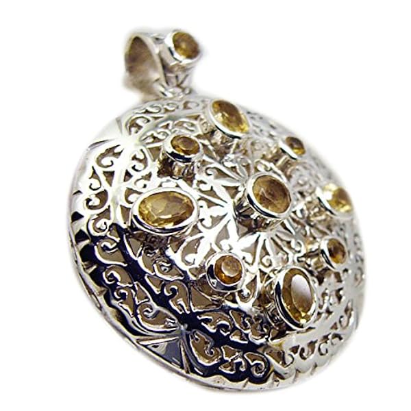 Gemsonclick Ciondolo citrino Naturale Regalo Donna Collana Chakra Healing Mixed Shape Vintage Statement