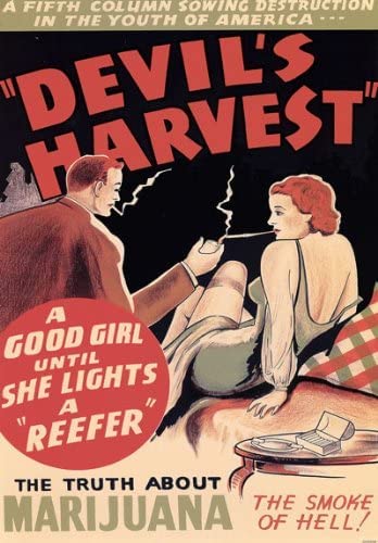 Rpw Roystone Print Works Red 1950'S Devils Harvest Marijuana Anti Drugs Film Movie Advertisement Poster Wall Art Print A4 & A3 (A3 297 X 420Mm)