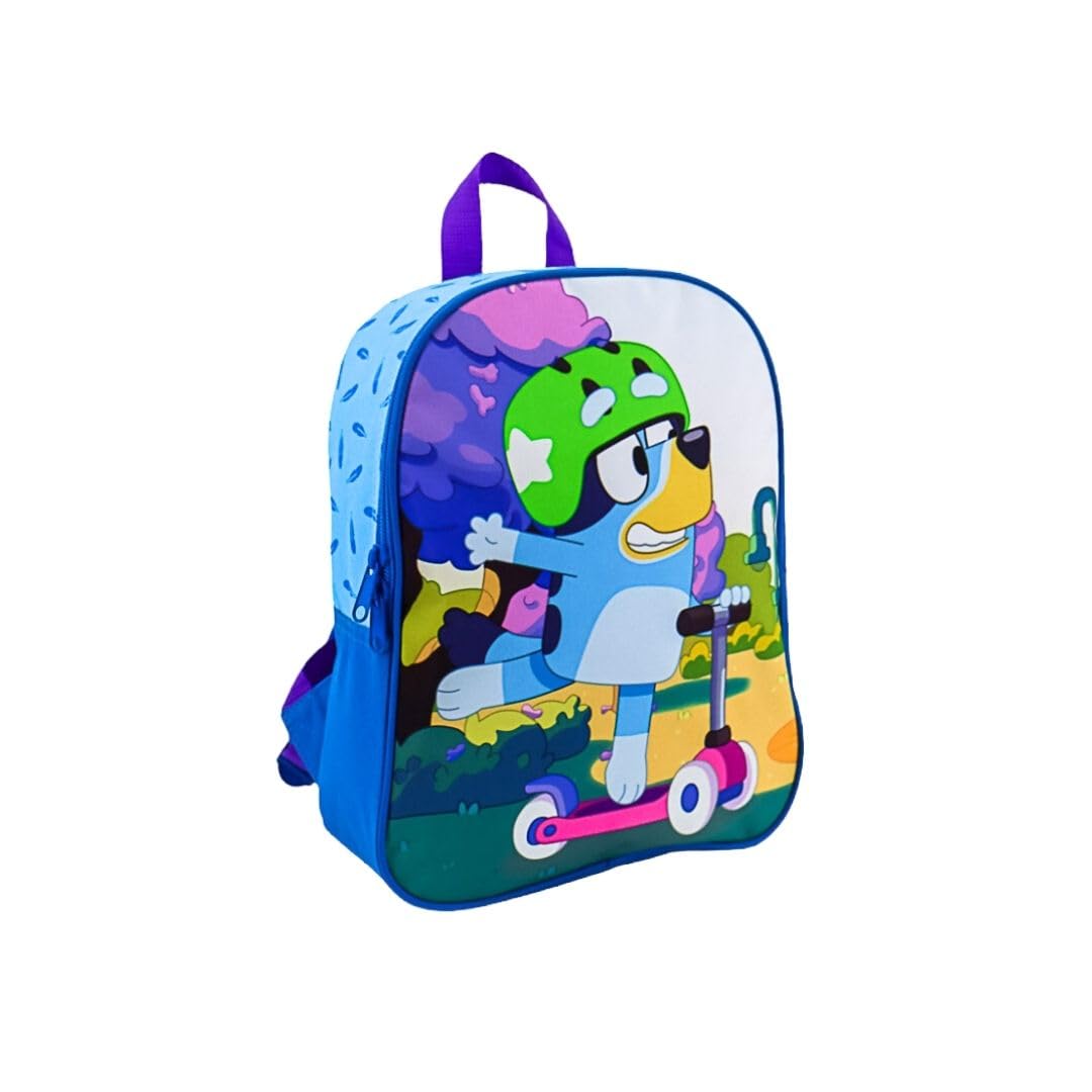 mybagstory - Zaino per bambini ragazzo Bluey blu - Bambino - Scuola - Asilo - Taglia 29 cm - Spallacci regolabili - Idea regalo, Bluey - Blu, Enfant
