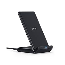 Anker Caricatore Wireless iPhone PowerWave Stand 10W, Caricabatterie Wireless Compatibile iPhone 16, 15, 14, Ricarica Rapida per Galaxy S10, S9, S9+, S8, S8+, Edge S7, Note 8