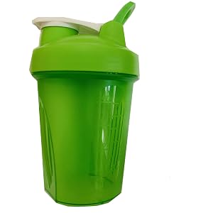 Shaker Bottle Blender with Classic Loop Top Stainless Whisk Ball-16oz 18 Oz Measurements 12 Oz Green Top Green