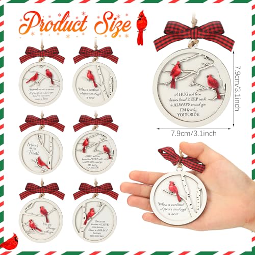 Soaoo XLA-SOAOO-1504 12 Pcs Cardinal Christmas Ornaments Wooden Sympathy Grief Gift Cardinals Memorial Ornament Decorations Holiday Hanging Ornament Tree Decor Supplies thumb #1
