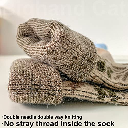 IIG 5 Pairs Womens Pretty Vintage Wool Socks Unique Print Design Soft Cozy Warm Crew Socks Christmas Gift4