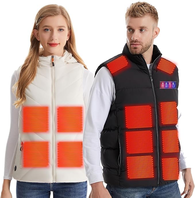 [GOWTHHRT] 電熱ベスト 11箇所発熱 電熱インナー USB給電 3段階温度調整 電熱ジャケット ヒーター付き 加熱服 速暖 保温 丸洗い 防寒対策 加熱ベスト 男女兼用 水洗い可能 バイク 釣り アウトドア 通勤通学 屋外作業 ギフト