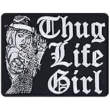 Parches ropa termoadhesivos "Thug Life Girl" Patch bordado para planchar "Bad Girl" Daredevil Cuadros para planchar Regalo para mujer Aplique para coser/planchar - 90x70mm