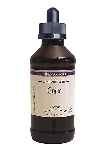 LorAnn Super Strength Grape, botella de 4 onzas Incluye un cuentagotas de cristal roscado resistente a los niños