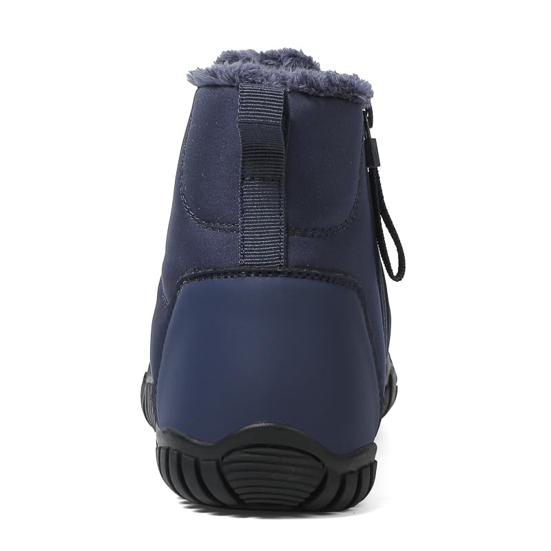 Men's Waterproof Snow Boots with Rubber Outsole, Nylon and Suede Upper, Navy Blue3