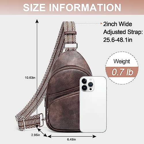 Image of CLUCI Sling Bag for Women, Vegan Leather Fanny Pack Crossbody Bags for Women, Chest Bag With Guitar Strap