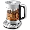Hot Tea Maker Electric Glass Kettle with tea infuser and temperature control. Automatic Shut off. Brewing Programs for your favorite teas and Coffee.