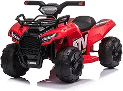 Mini Quadriciclo Infantil Elétrico 6v Com Pedal Passeio Carrinho Atv Até 20kg Luz E Música Menino Menina Farol Buzina Recarregável (Vermelho)