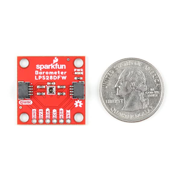SparkFun Absolute Digital Barometer - LPS28DFW (Qwiic) I2C Interface (Qwiic-Enabled) Water-Resistant Sensor Package, 2X Qwiic Horizontal Connectors, Supply Voltage Range: 1.7-3.6V