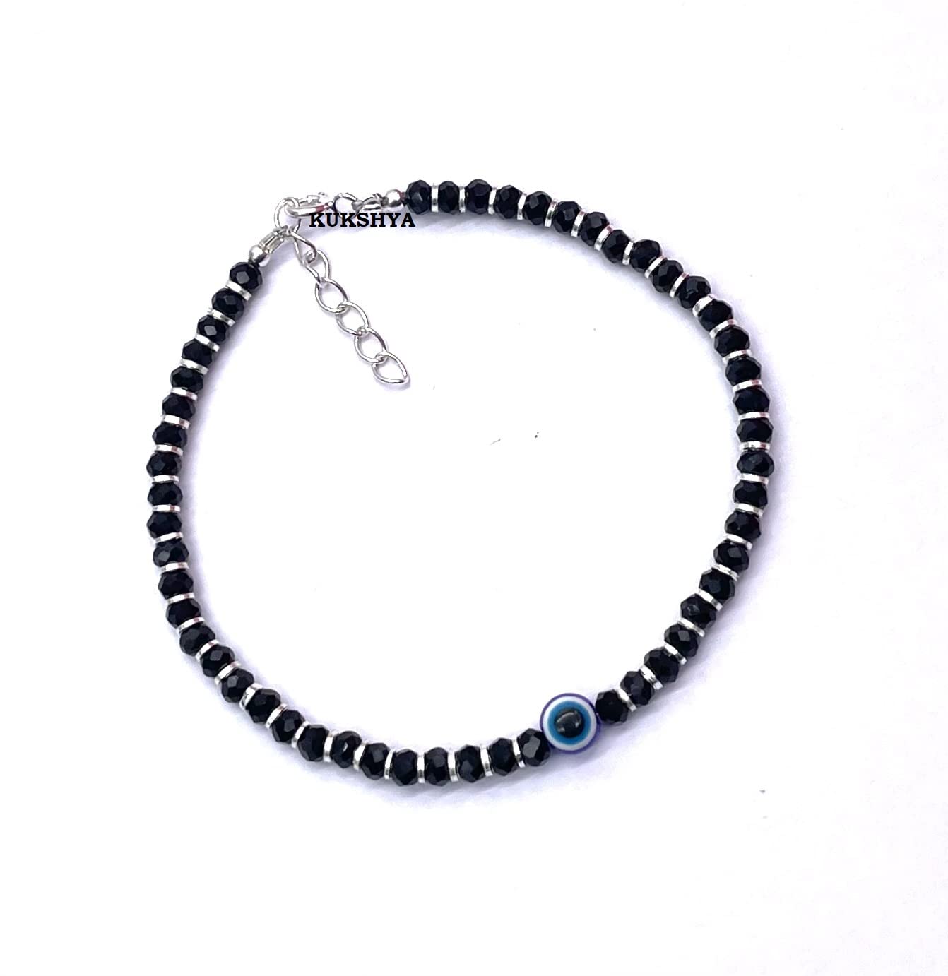 KUKSHYA JEWELLERS 925 Sterling Silver Evil Eye Charm Nazariya with Black Crystals Bracelet for Women & Girls(Girls evil eye brct) (B07GNF29NH) Amazon Price History, Amazon Price Tracker