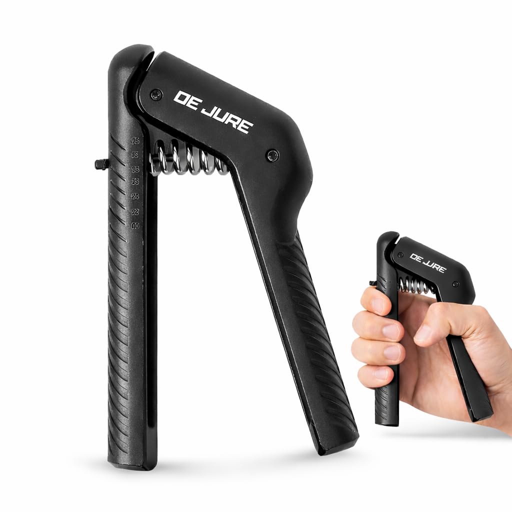 De Jure Fitness Hand Grip Strengthener Adjustable 8-40kg | Grip Trainer | Forearm Wrist Finger Exerciser | Non Slip Ergonomic Design | Durable Build | Home Gym Fitness Equipment for Men Women
