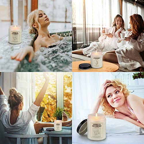 Lavender And Vanilla Candles Gifts For Women 7 Oz 50 Hrs Burn Soy Candles Set Highly Scented Aromatherapy Candles For Home And Women Gifts, 2 Pcs #TOP4