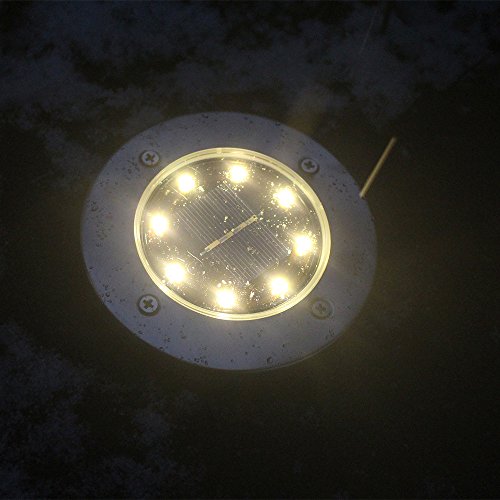 8 LED Solar Underground Light,Solar Power Buried Light Ground Lamp Outdoor Garden Decking