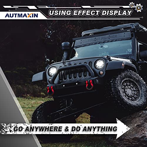 Autmaxin D Ring Shackles 3/4" Shackle (2 Pack) - 58,000Ibs Break Strength With 7/8" Anti-Loose Security Pin, Shackle Isolator Washer Kits For Tow Strap Winch Off-Road Vehicle Recovery, Red & Black #TOP6