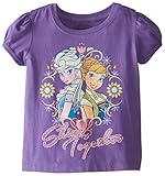 Disney Girls' Frozen Anna and Elsa Tee