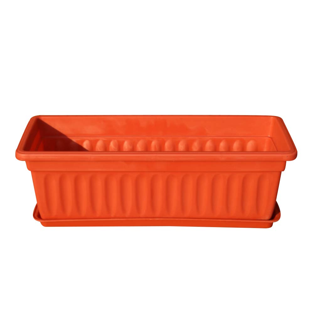 Lot de 3 pots de fleurs en résine pour balcon et jardin Facile à utiliser Idéal pour la décoration de la maison Taille 50 x 21 x 14 cm