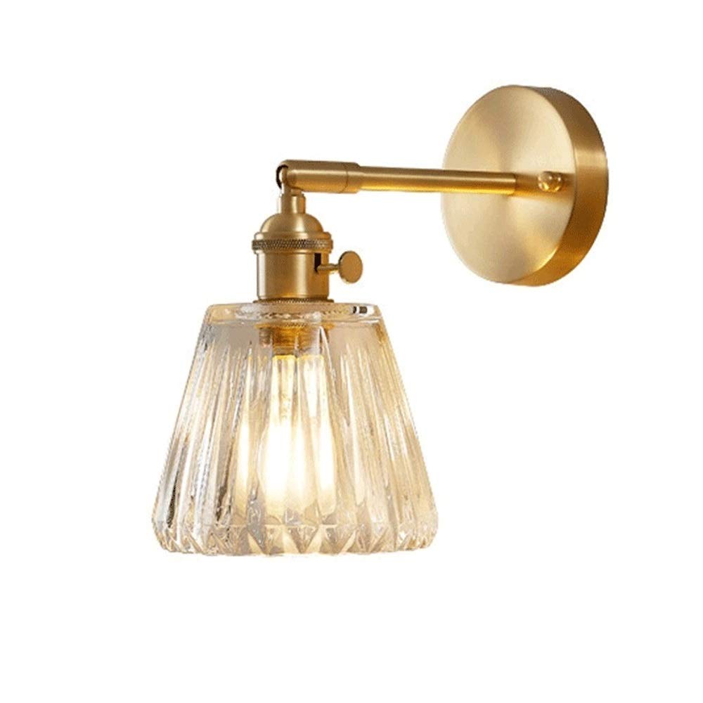 HXYSXHJUO Wall Sconce Brass Mount Light Indoor Hardwired With Switch 180° Rotatable Lamp Fixture Copper Lights For Living Room Bedroo