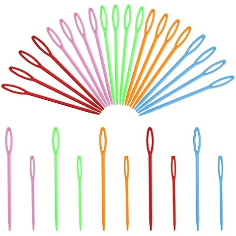 KINBOM 40pcs Large-Eye Plastic Sewing Needles Cover