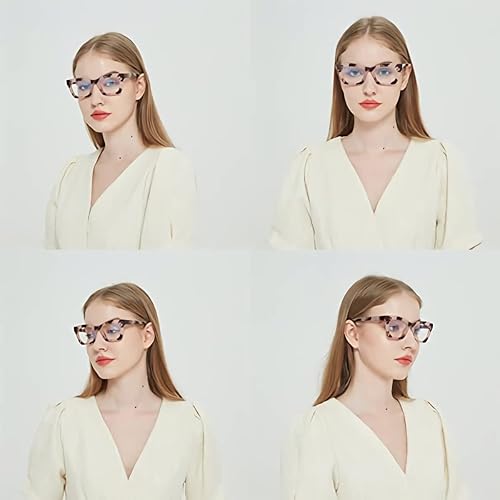 Miniatura 5 de Lentes de lectura cuadrados con bisagra de resorte retro para mujer, con bloqueo de luz azul, para mujeres y hombres