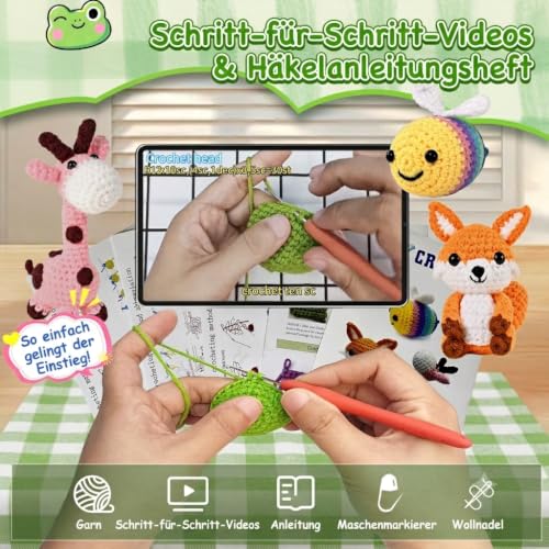 Häkelset für Anfänger: 3 Amigurumi Tiere mit Video-Anleitung – Bild 3