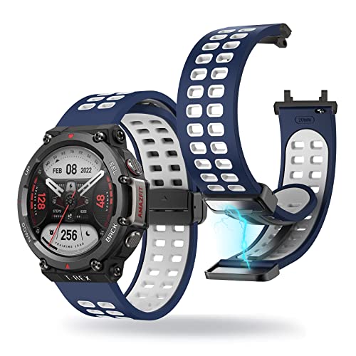 �R���p�`�u�� Amazfit T-Rex 2 �o���h �V���R�� Amazfit T-Rex 2 �����x���g ���� �X�e�����X ���C �o�b�N���t�� Amazfit T-Rex 2 �����o���h �V���R���� ������� �ʋC�� ���f�B�[�X �����Y �o���h�Ή� (M