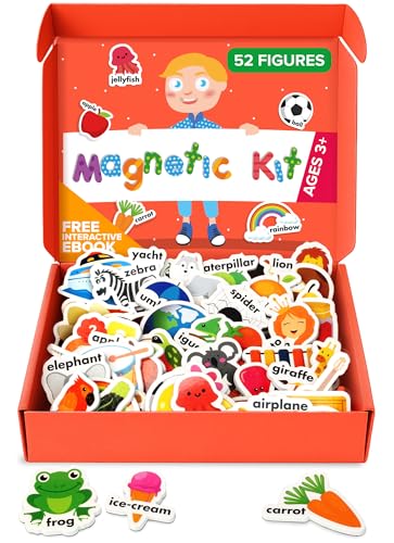 Foam Magnets for Toddlers - Refrigerator Magnets for Kids - Baby Magnets for Refrigerator and Whiteboard with ZOO and Farm Animals - Educational Magnetic Toys for Preschool Learning Activities