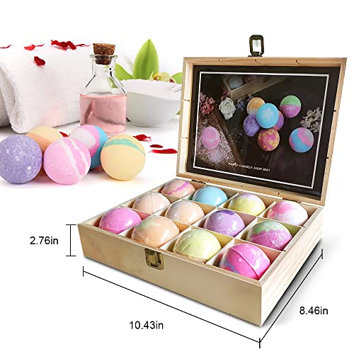 Greenkou Wooden Box Bath Bombs Gift Set Perfect For Bubble & Spa Bath Birthday Gifts For Boys, Girls Kids, Mom, Christmas Gift #TOP1