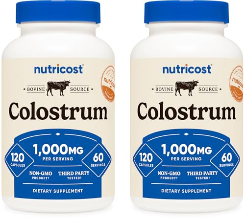 Nutricost Colostrum 500mg, 120 Caps (2 Bottles)