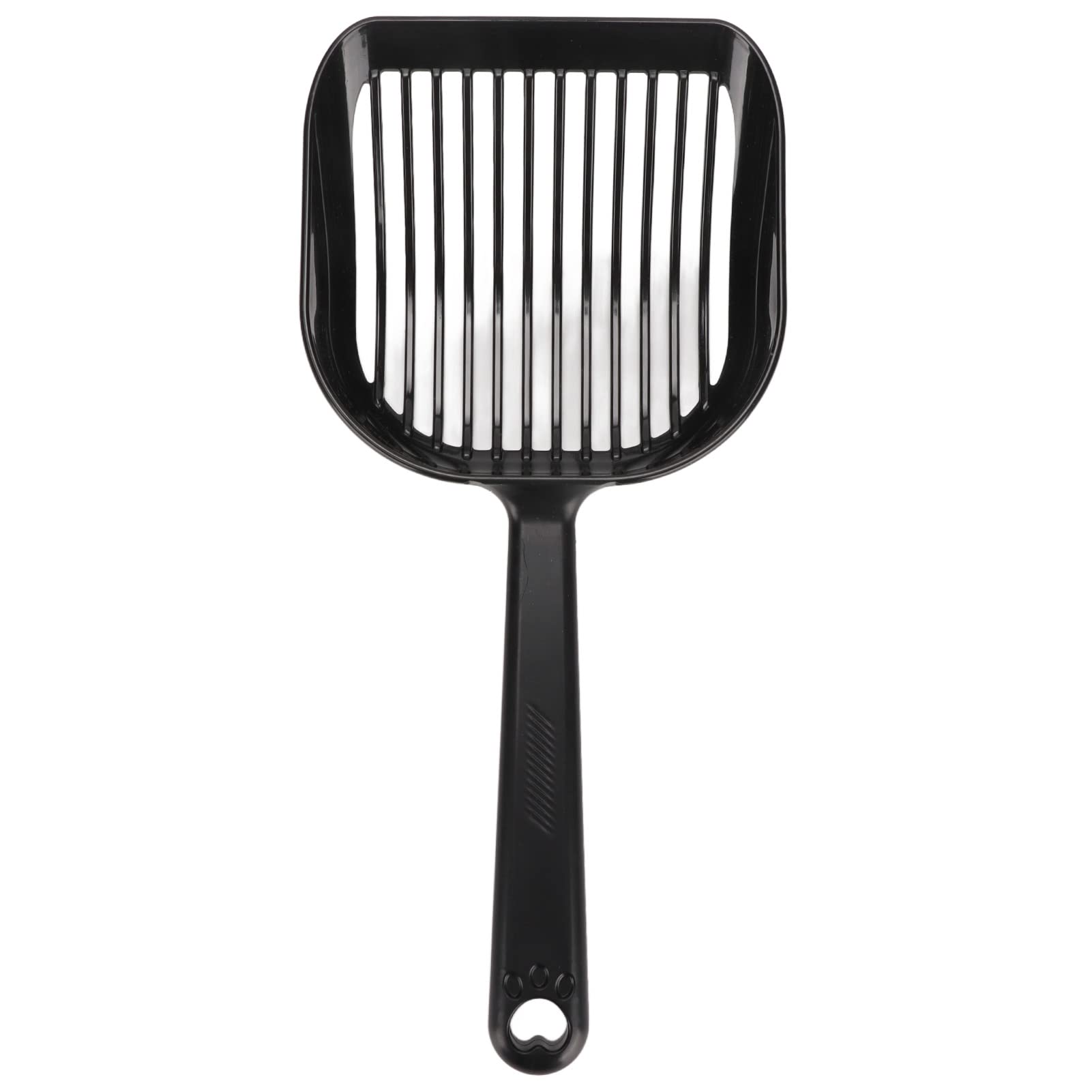 Cat Litter Scoop, Kitty Litter Scoop with Ergonomic Handle 5mm Spacing Filtering Design Cat Poop Shovel Scooper for Box, 10.2x4.6x1.4in (Black regular style)