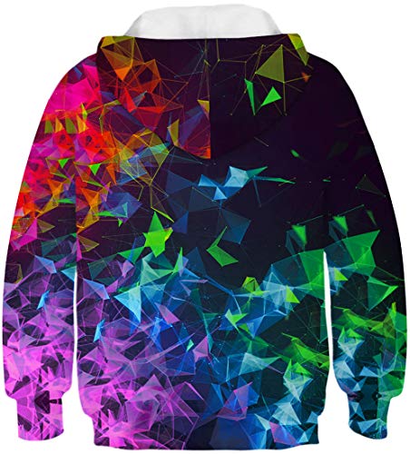 Chaos World Boys' Hoodie Realistic 3D Print Graphic Hooded Sweatshirts Galaxy Animal Pattern(S,Colorful Crystal) #TOP2