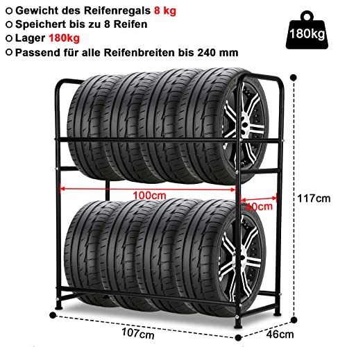 SWANEW 2 Scaffale Supporti per Pneumatici per 8