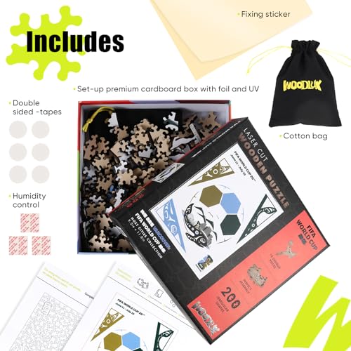 Image of FIFA World Cup 2026 City Puzzle Vancouver Poster Wooden Jigsaw Puzzle for Adults, Official Licensed Soccer Sports Puzzles, 200 Pieces Home Decor Gift for Fans, 9.3x11.8''