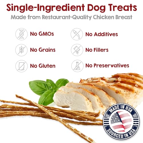 Image of Riley's Slims Chicken Sticks for Dogs - Natural USA Sourced Dehydrated Chicken Jerky Treats, Made in The USA - 2 Pack