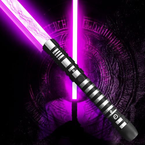 YDDSABER Lightsaber 4 Modes 7 Voices Light Saber Sword Toys for Star Wars Party Role Playing Metal Hilt Dueling Light Swords for Adults Boys Kids Birthday Xmas Gift(99cm-Pinkish Purple)