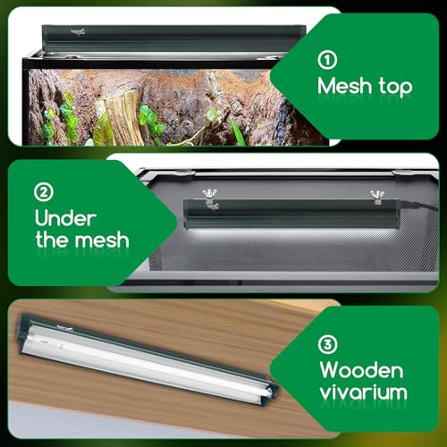 Image of T8 Reptile Light Fixture Combo Kit 15W 18.3IN Green Fluorescent Tube 10.0 UVB Light Bulb for Bearded Dragon Lizards Tortoise 1 Count
