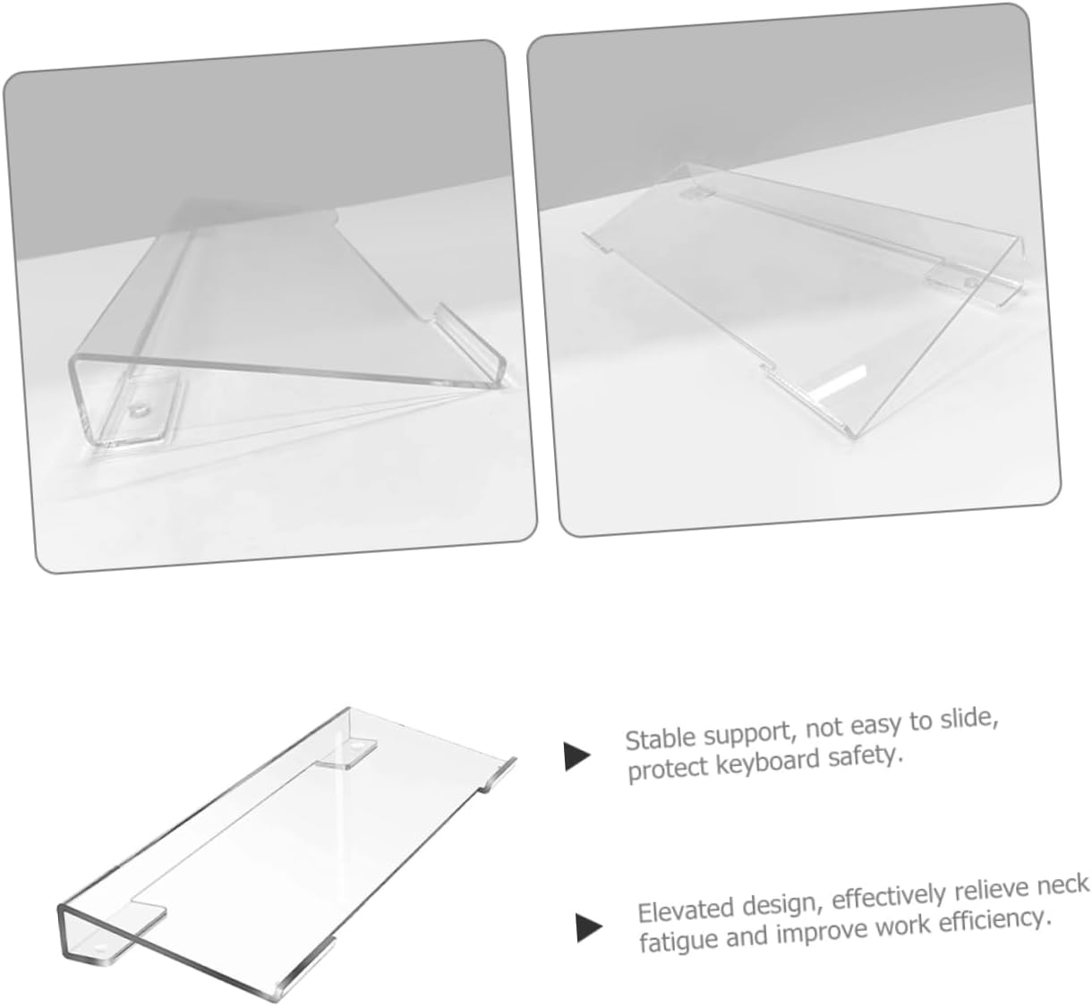 Holibanna Acrylic Keyboard Stand for Desk Skid Ergonomic Riser for Comfortable Typing Design for Use