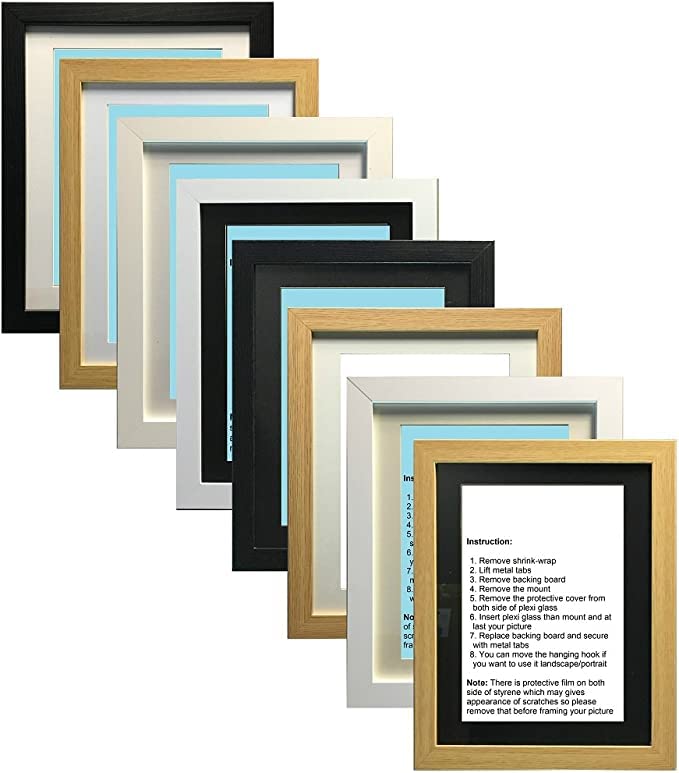 Photo Frames Pisture Frames Poster Frames With Black, White And Ivory Mounts (22"x16" for pic size 19"x13", Oak Frame Black Mount)