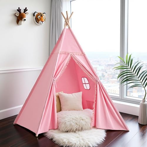 Sumbababy Large Teepee Tent for Adults & Kids, Cotton Canvas...