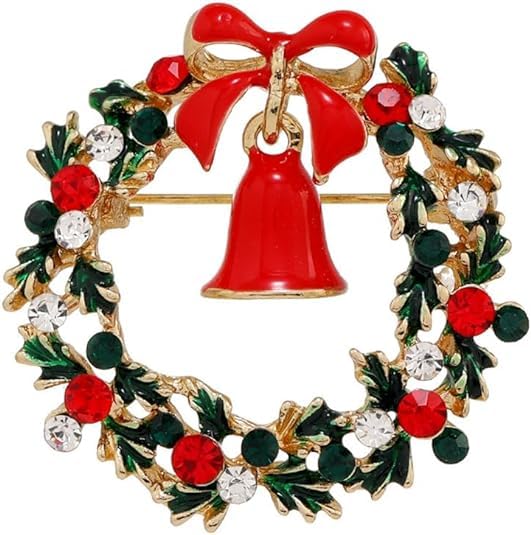 Strass Weihnachtskranz Brosche für Frauen Mädchen Vintage Laple Pin...