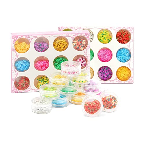 3D Nail Charms, Fruit Slices for Nail Art and DIY Slime Crafts (24 Pack, 1800 Pieces)