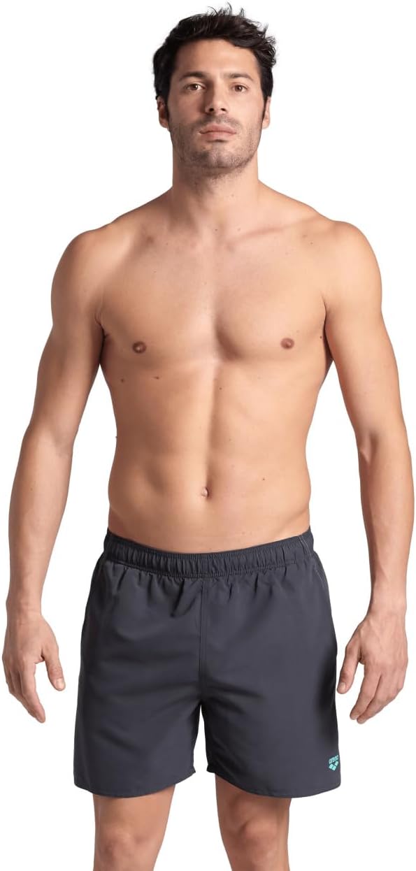 ARENA Mens Fundamentals Solid Beach Boxer Back Pocket Soft Inner Brief Pool Swimming Bottoms
