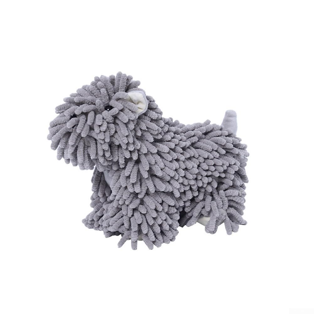 Toalla de felpilla ultra absorbente gris de 26x13 cm para manos secas en el baño