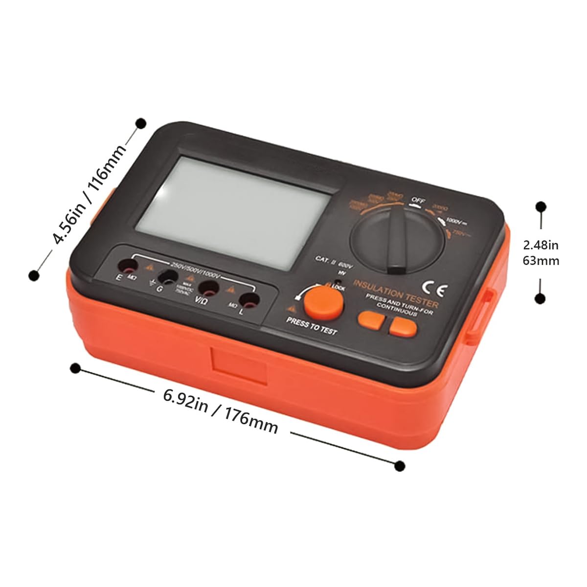 Sarini Tester di Resistenza di Isolamento Megaohmmetro con LCD retroilluminato Tensione Ohm conteggio Test Strumento Multifunzionale