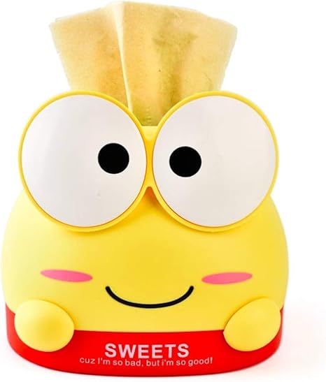 Amazon Queen B ロールペーパー ケース ホルダー かわいい カエル 動物 ティッシュ ボックス カバー トイレットペーパー 収納 インテリア 卓上 洗面所 イエロー ティッシュケース ホルダー オンライン通販