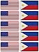 (x10) 3M Reflective Philippines and US Flag Stickers | Versatile Safety Decals | Hard hats, laptops, bikes, toolboxes